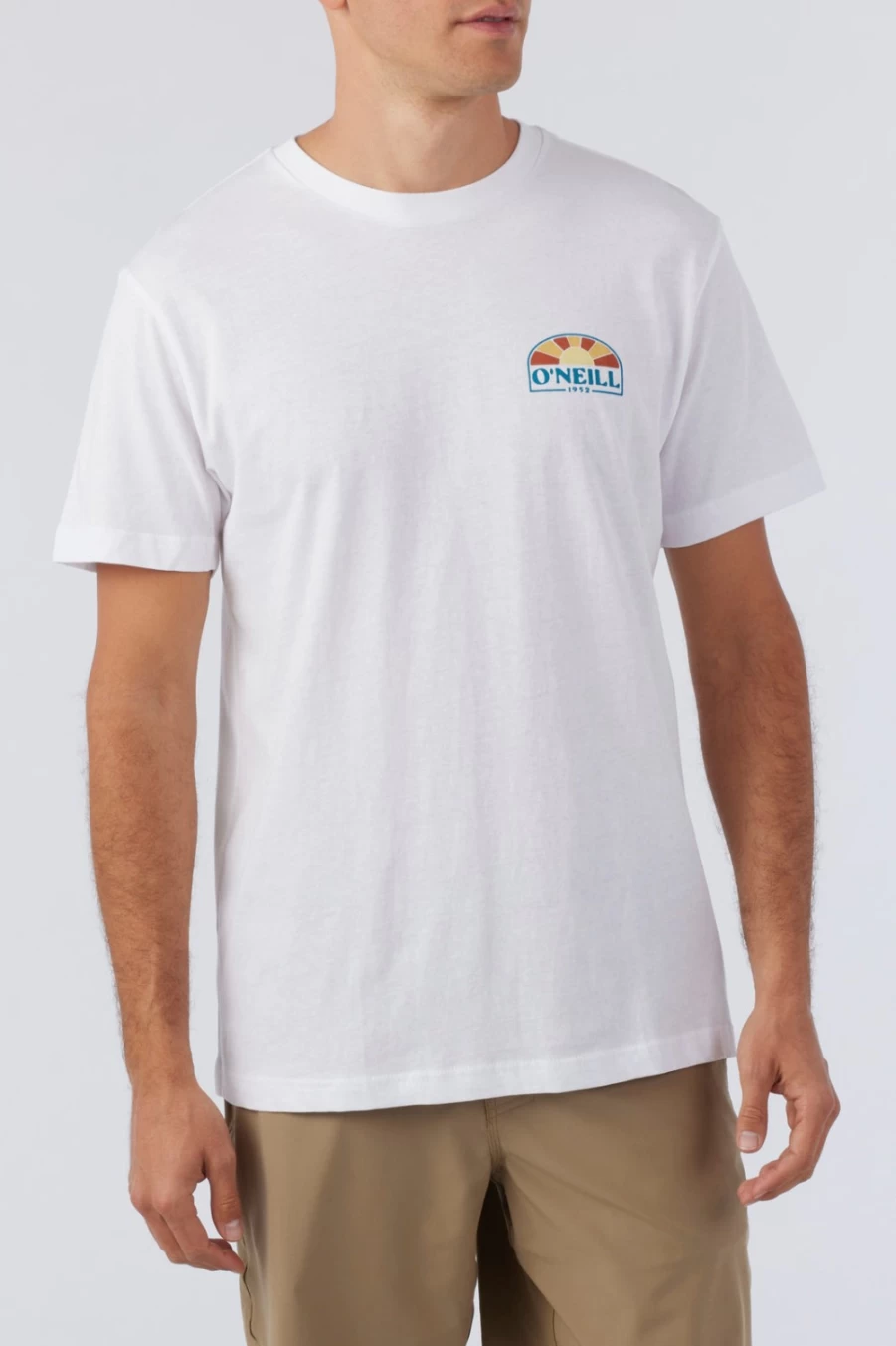O'Neill Men's White Sun Dial Graphic T-Shirt - Casual Short Sleeve Tee