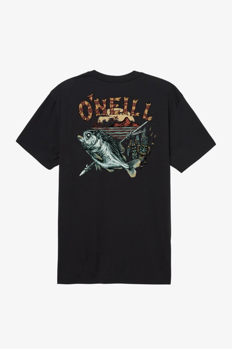O'Neill Men's Piranha Artist Series Black Graphic Tee