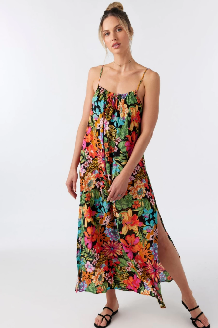 O'Neill Women's Multicolored Rainn Maxi Dress - Stylish Flowy Summer Beach Dress