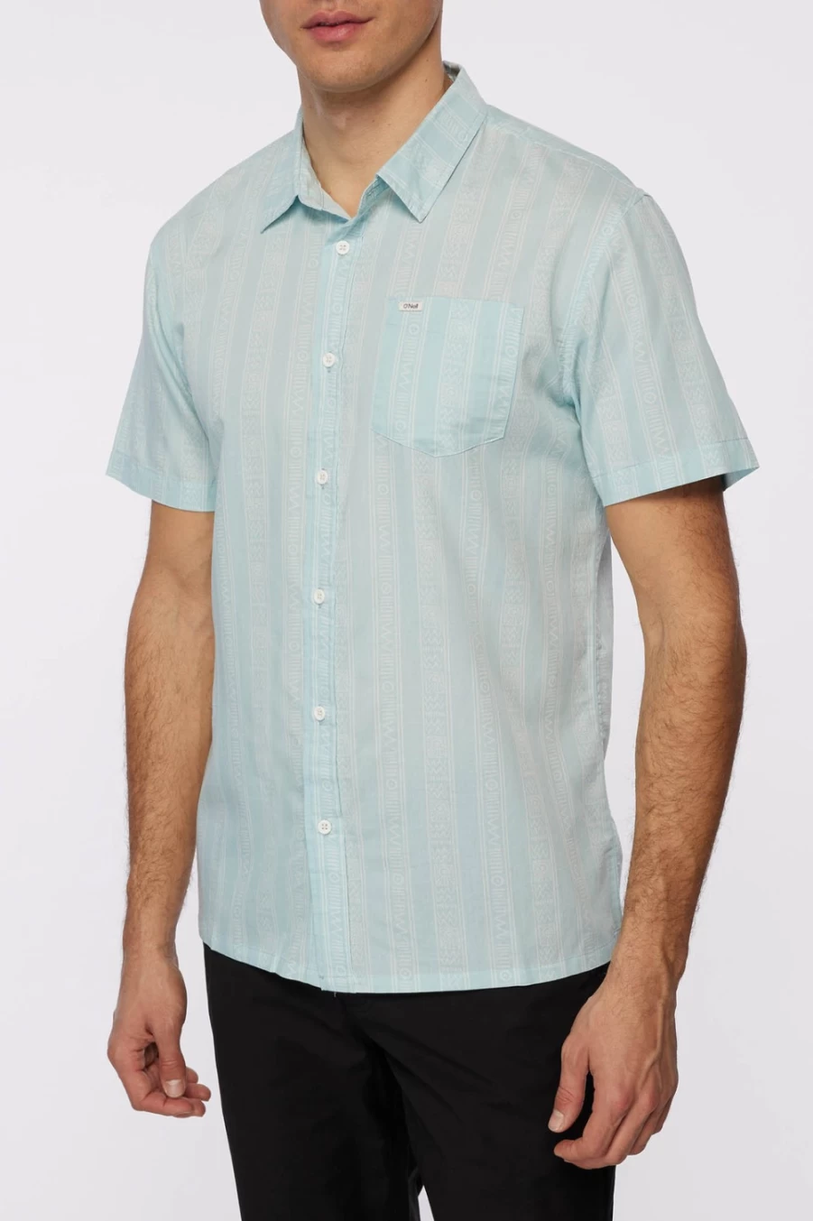 O'Neill Men's Sterling Blue Mythic Lines Shirt - Casual Short Sleeve Top
