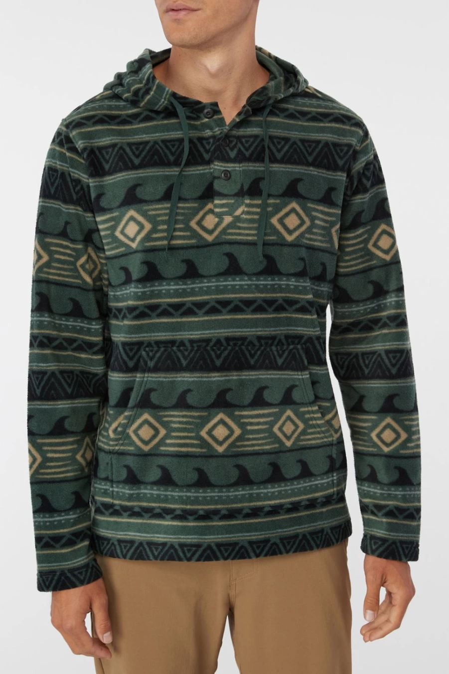 O'Neill Men's Dark Olive Superfleece Pullover - Newman Style Warm Fleece Jacket