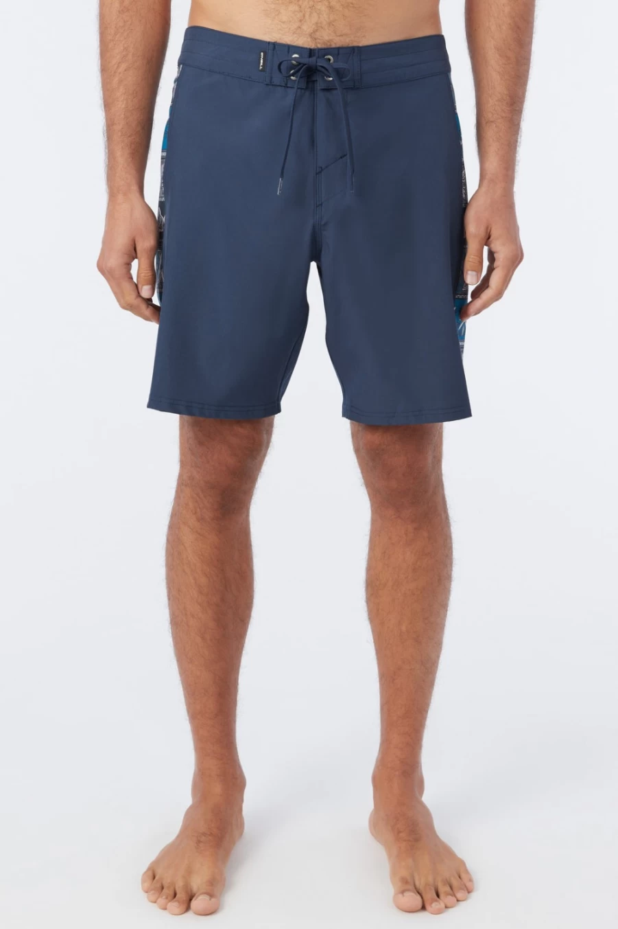 O'Neill Men's Hyperfreak Mysto 18" Boardshorts - Navy Side Panel Swim Trunks