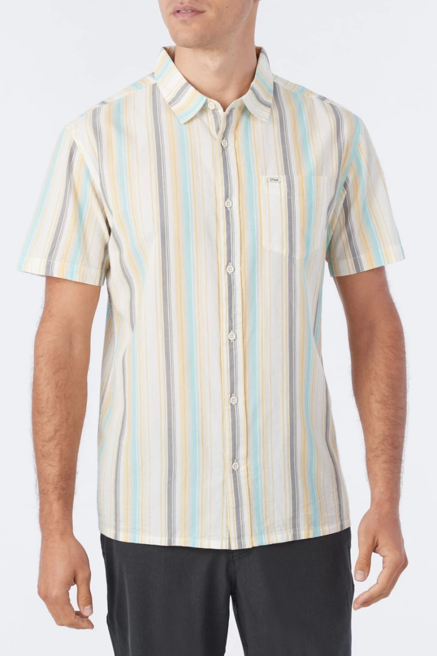 O'Neill Men's Eco Stripe Standard Shirt in Cream | Sustainable Casual Wear