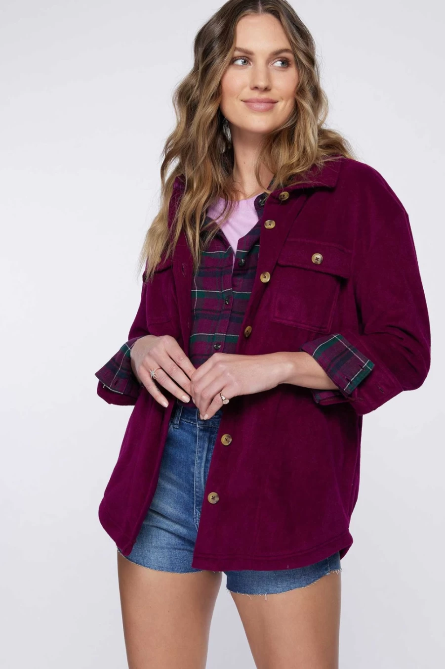 O'Neill Women's Plum Solid Superfleece Shirt Jacket - Collins Style
