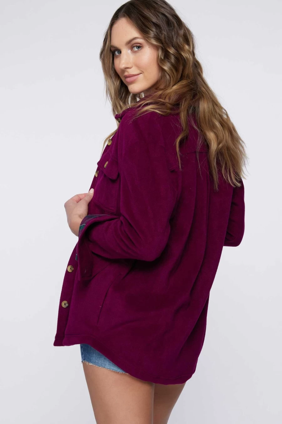 O'Neill Women's Plum Solid Superfleece Shirt Jacket - Collins Style