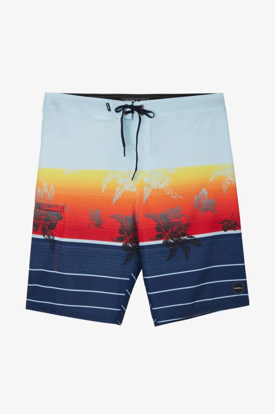 O'Neill Men's Hyperfreak Heist Print 20" Boardshorts in Navy