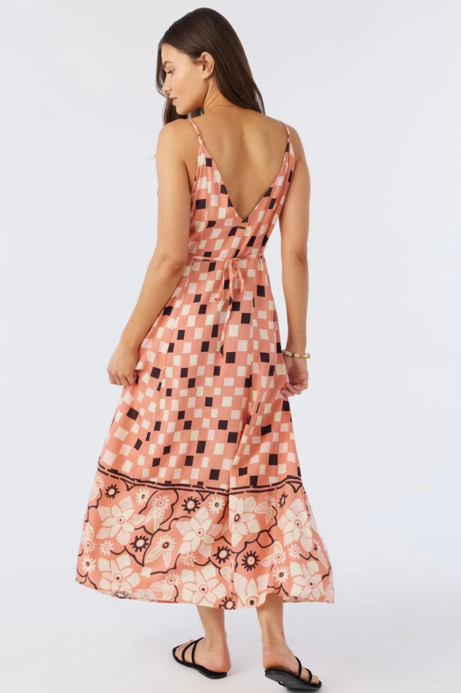 O'Neill Women's Dorthie Maxi Dress in Tawnyorg - Flowy Boho Summer Beach Dress