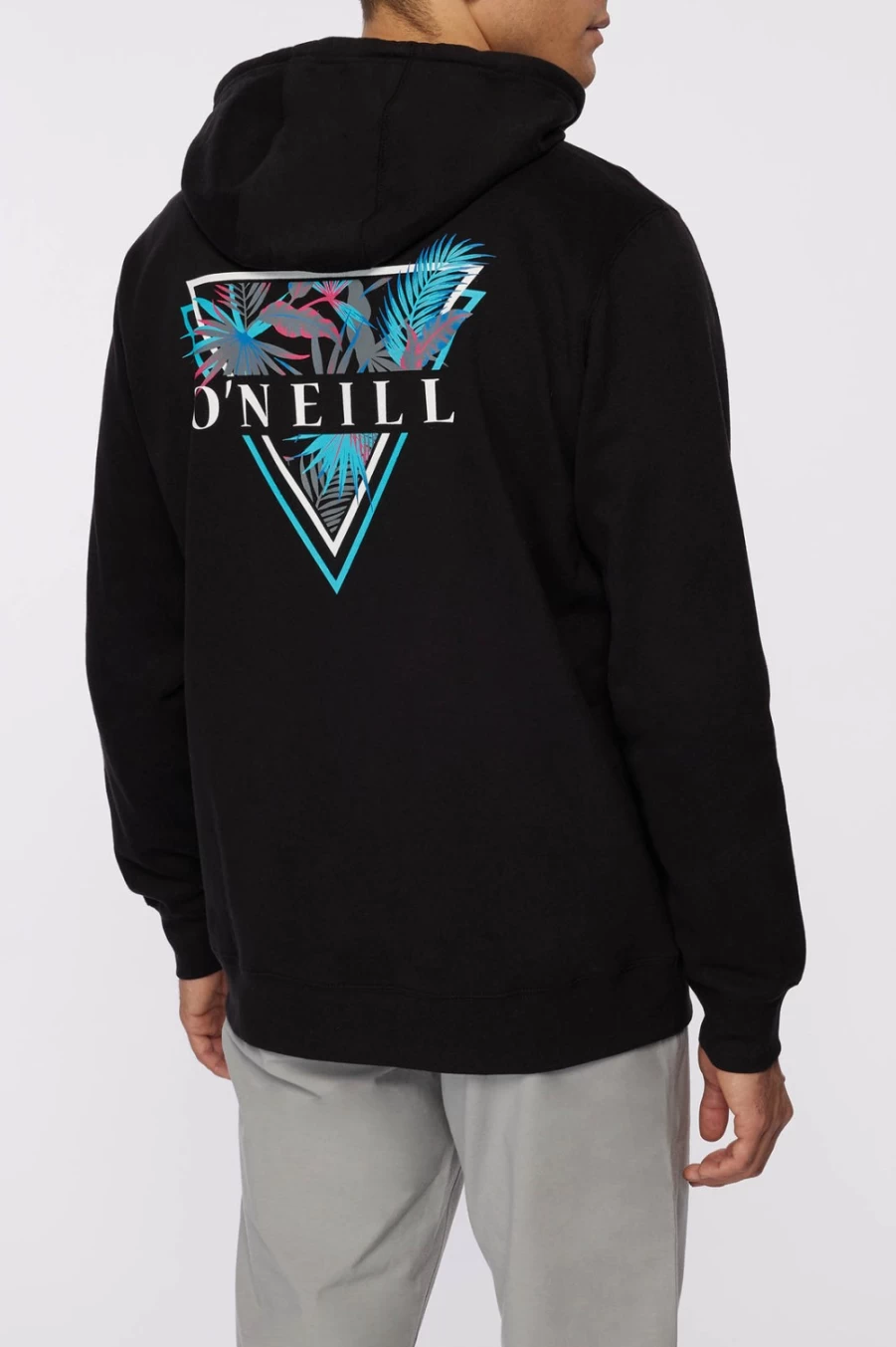O'Neill Men's Black Fifty Two Print Fill Pullover Fleece Jacket