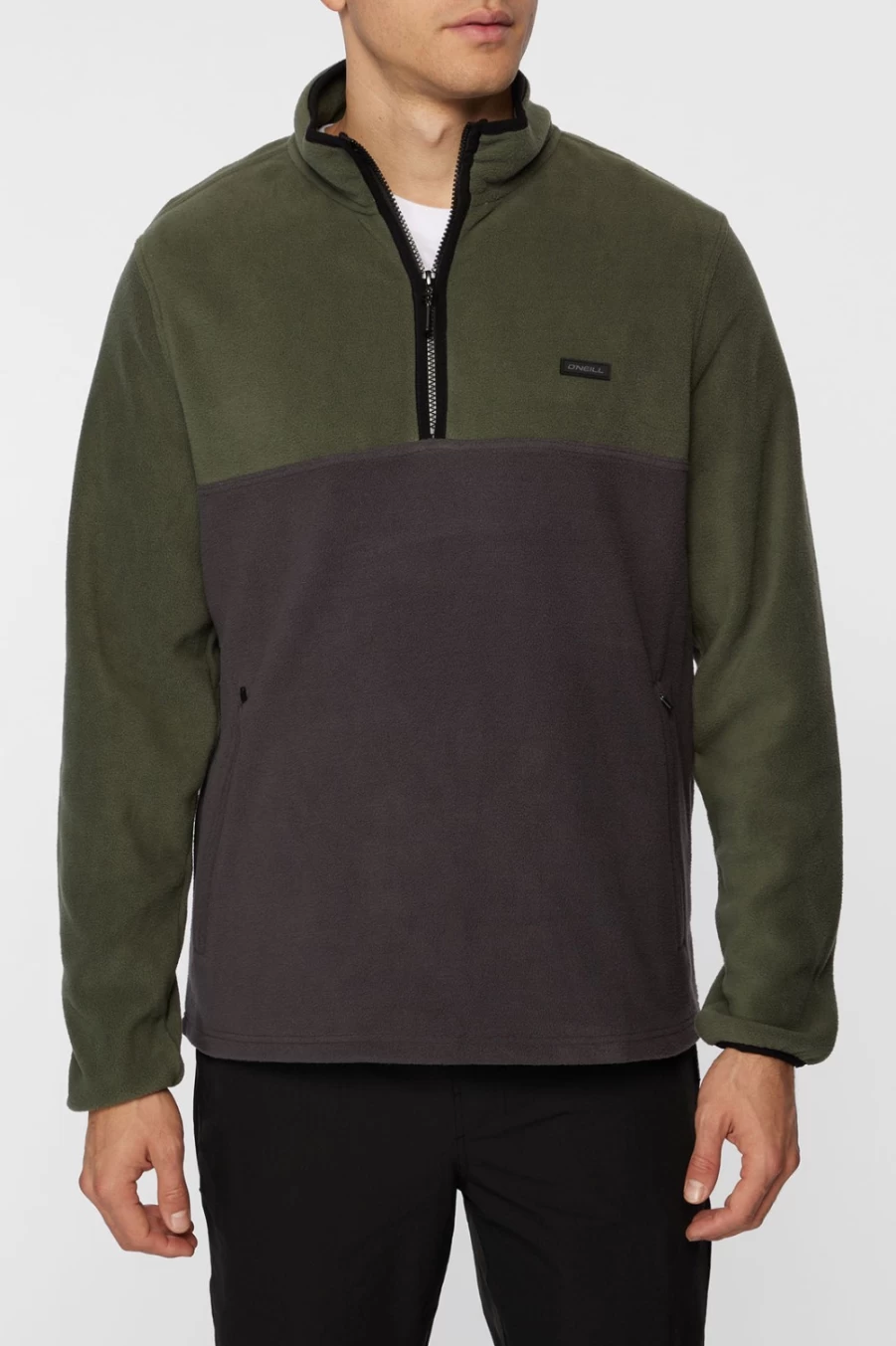 O'Neill Men's Trvlr Conway Fleece Jacket in Olive - Lightweight & Comfortable Travel Outerwear