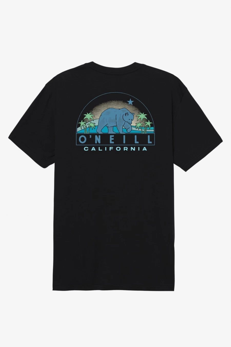 O'Neill Men's Black Cali Bear Graphic T-Shirt - Casual Short Sleeve Tee