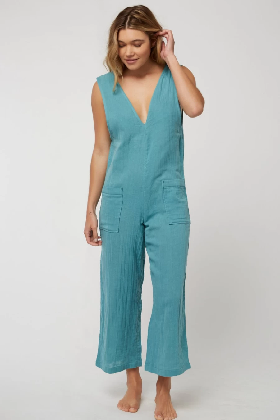 O'Neill Women's Teal Sandbar Jumpsuit - Stylish One-Piece Swimsuit for Beach & Surf