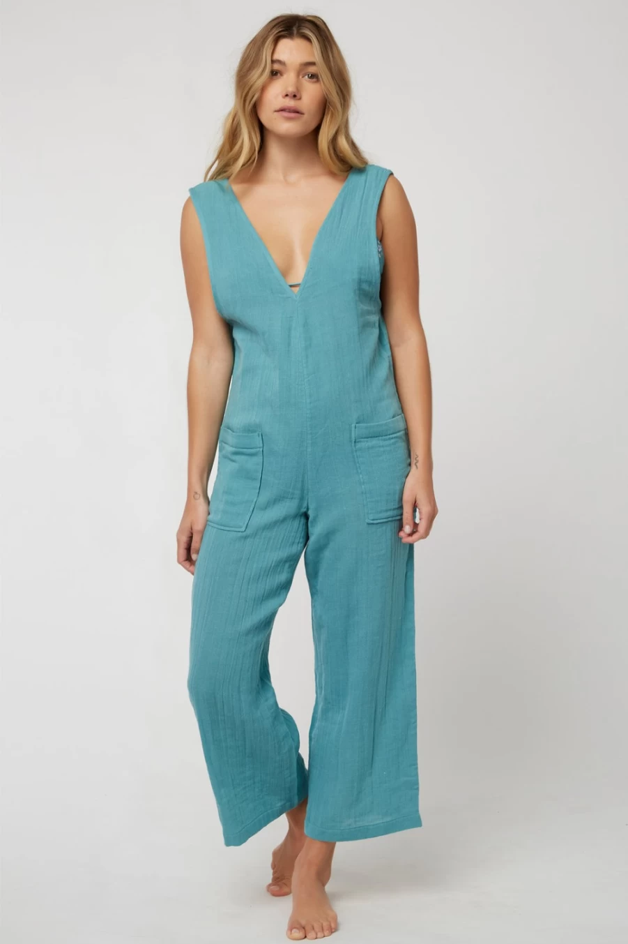 O'Neill Women's Teal Sandbar Jumpsuit - Stylish One-Piece Swimsuit for Beach & Surf