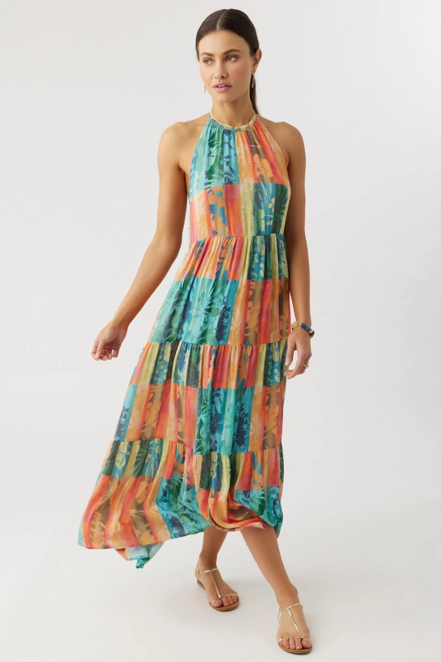 O'Neill Women's Multicolored Jennifer Maxi Dress - Stylish Flowy Summer Beach Dress