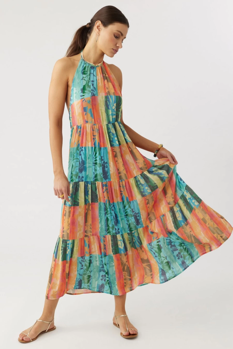 O'Neill Women's Multicolored Jennifer Maxi Dress - Stylish Flowy Summer Beach Dress