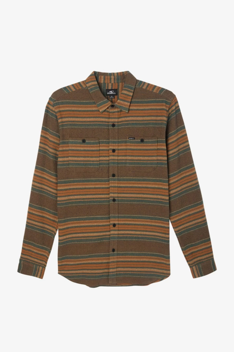 O'Neill Men's Belmont Flannel Shirt in Dark Khaki - Classic Plaid Button-Up for Men