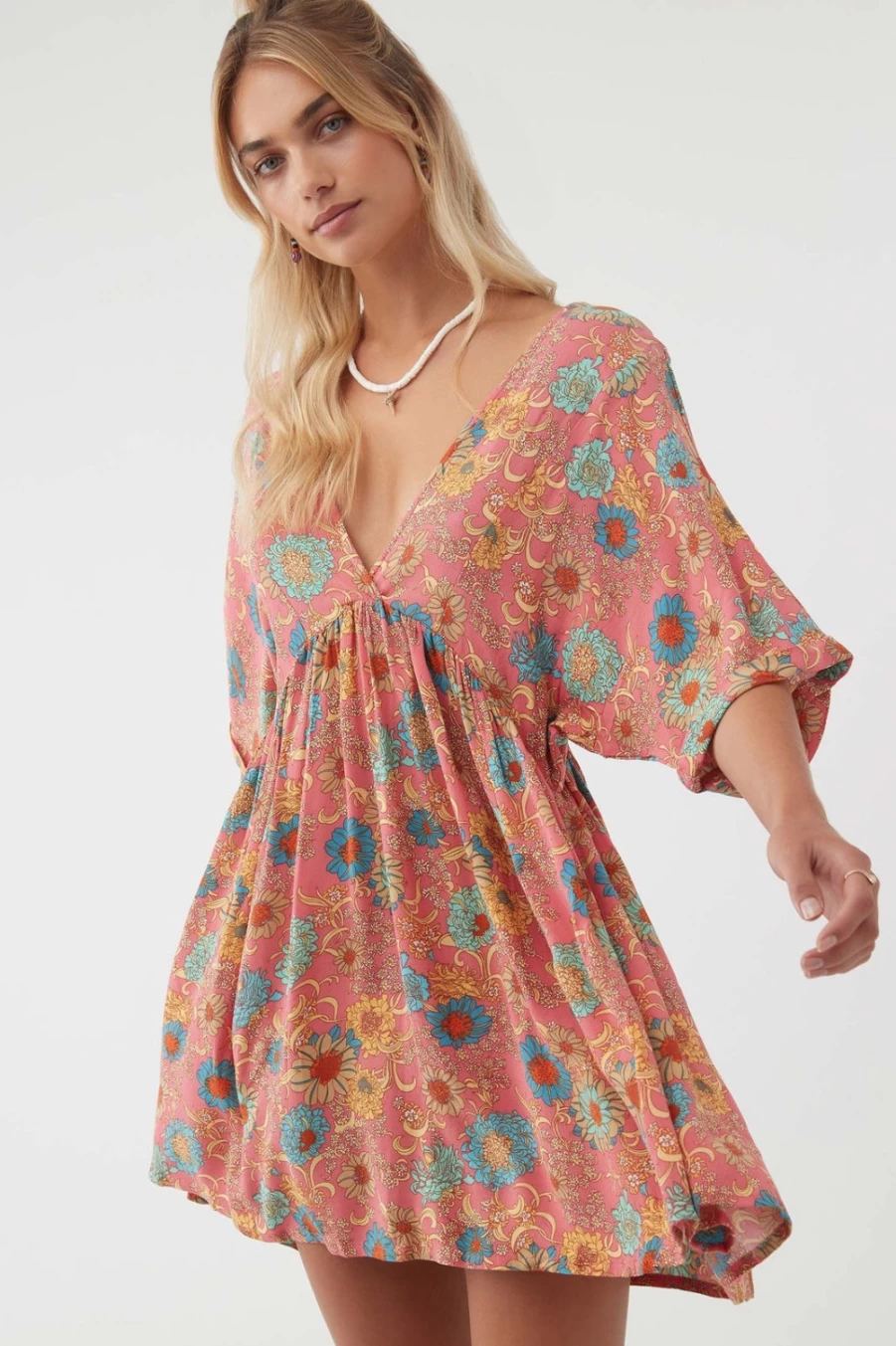 O'Neill Women's Coral Rosemary Belize Dress - Floral Summer Beach Dress
