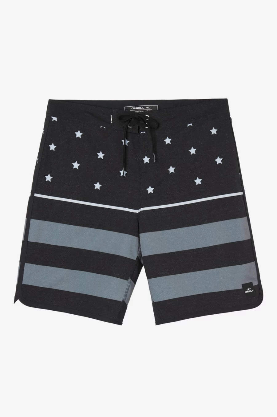 O'Neill Men's Hyperfreak Mysto Scallop Flag 19" Boardshorts - Black