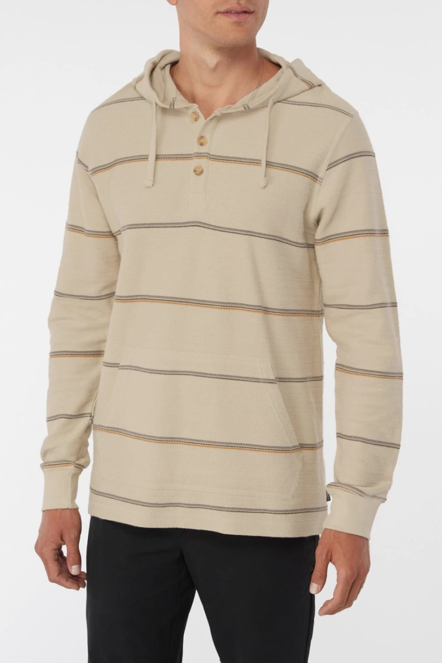 O'Neill Men's Light Khaki Baja Fleece Pullover Hoodie