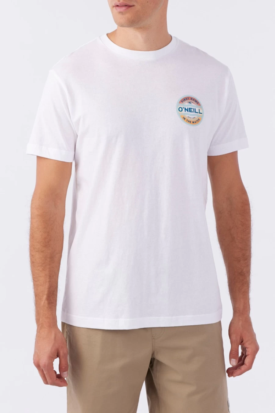 O'Neill Men's White Ripple Tee - Soft Cotton Short Sleeve T-Shirt