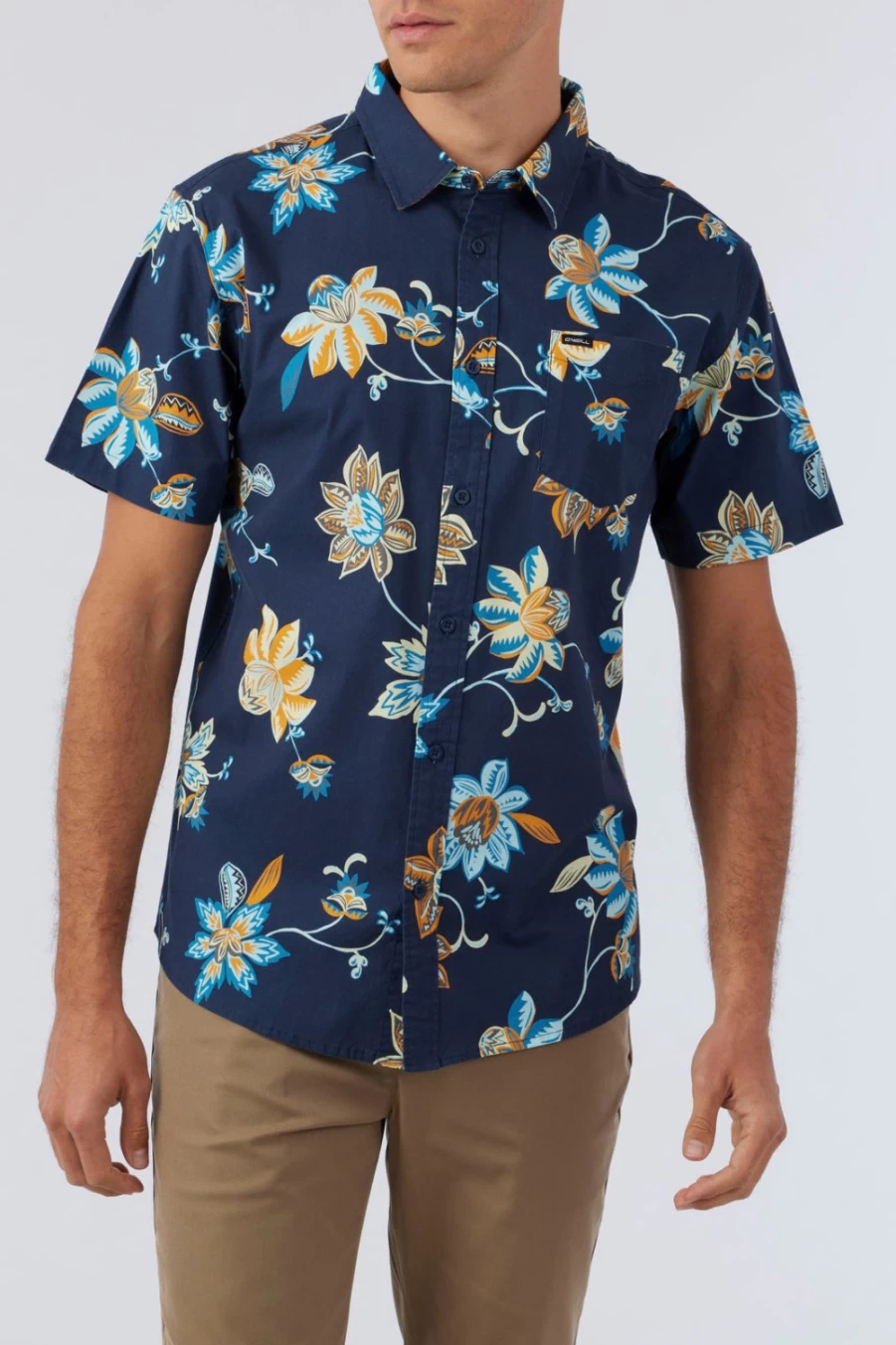 O'Neill Men's Navy Quiver Stretch Modern Shirt - Comfortable & Stylish Casual Wear