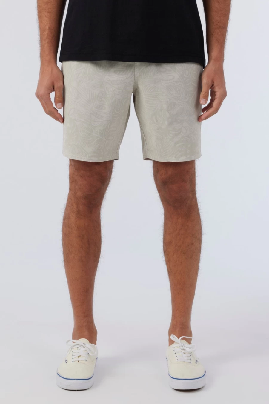 O'Neill Men's Light Khaki Hybrid Shorts - 18" E-Waist Stockton Print