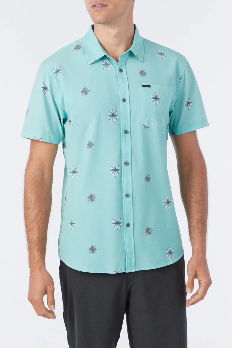 O'Neill Men's TRVLR UPF Traverse Standard Shirt in Aquawash - Sun Protection Travel Shirt