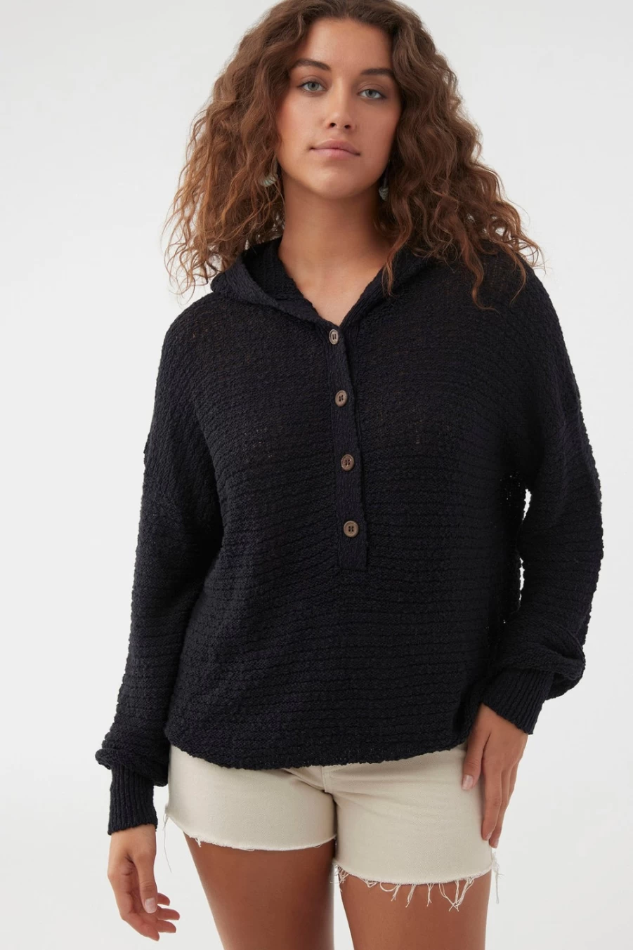 O'Neill Women's Magic Hour Black Sweater - Cozy Knit Pullover for Casual Wear