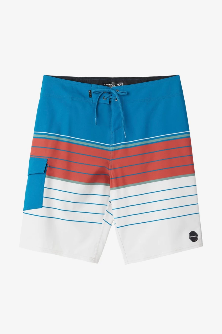 O'Neill Men's Hyperfreak Divergent Boardshorts in Cream - Quick-Dry Swim Trunks for Surf & Swim