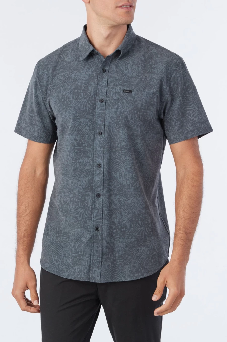 O'Neill Men's TRVLR UPF Traverse Standard Shirt - Black Sun Protection Travel Shirt