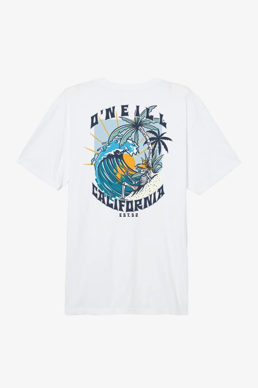 O'Neill Men's Cali Beach Break T-Shirt - White Relaxed Fit Tee for Casual Wear