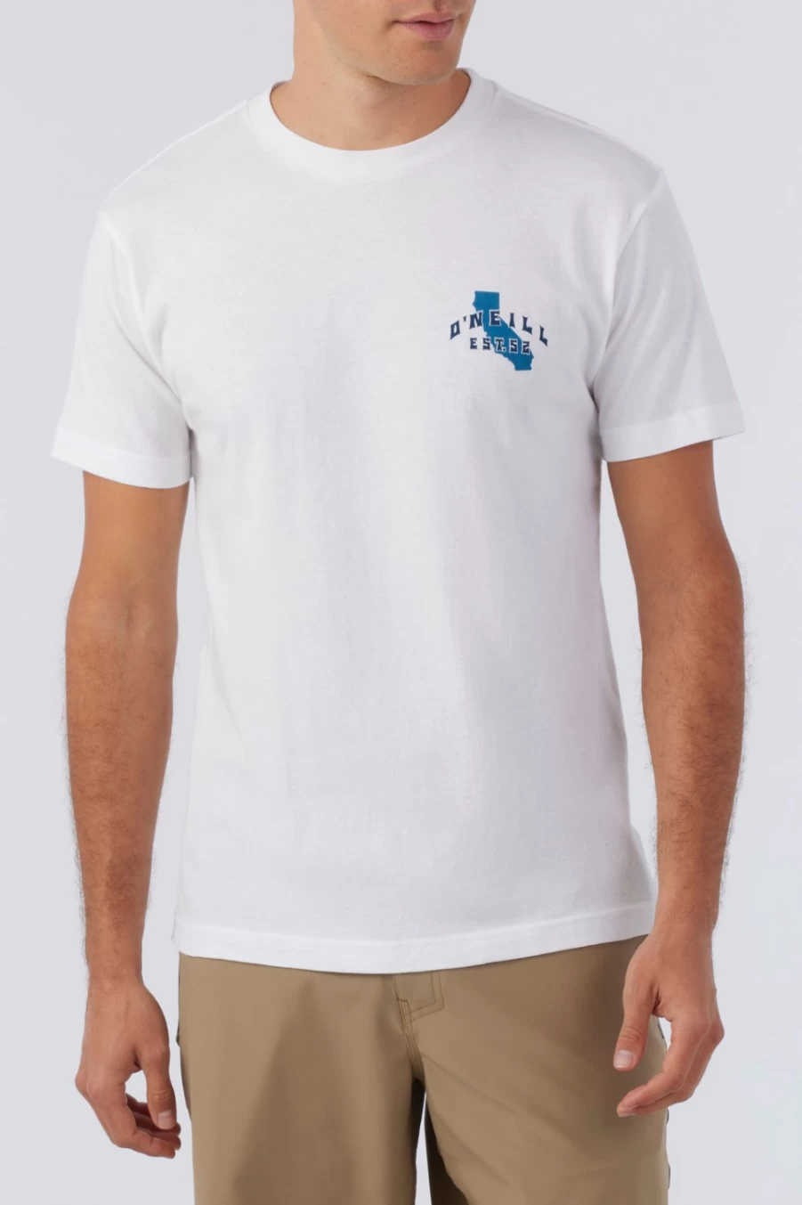 O'Neill Men's Cali Beach Break T-Shirt - White Relaxed Fit Tee for Casual Wear